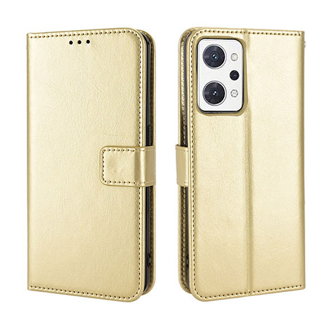 Coque Portefeuille Livre Cuir Etui Clapet BY5 pour Oppo Reno7 A Or