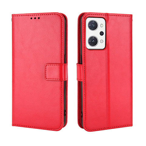 Coque Portefeuille Livre Cuir Etui Clapet BY5 pour Oppo Reno7 A Rouge