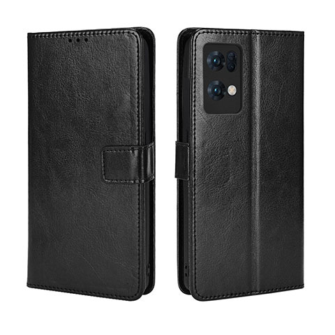 Coque Portefeuille Livre Cuir Etui Clapet BY5 pour Oppo Reno7 Pro 5G Noir