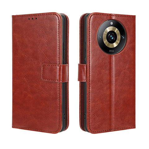 Coque Portefeuille Livre Cuir Etui Clapet BY5 pour Realme 11 Pro 5G Marron