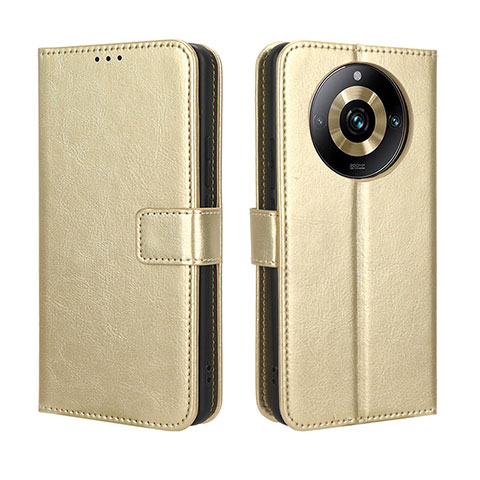 Coque Portefeuille Livre Cuir Etui Clapet BY5 pour Realme 11 Pro 5G Or