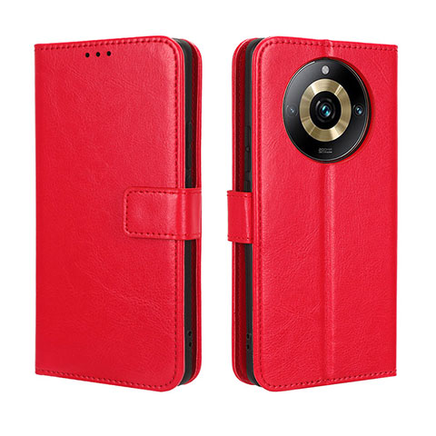 Coque Portefeuille Livre Cuir Etui Clapet BY5 pour Realme 11 Pro 5G Rouge