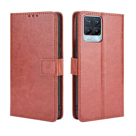 Coque Portefeuille Livre Cuir Etui Clapet BY5 pour Realme 8 4G Marron