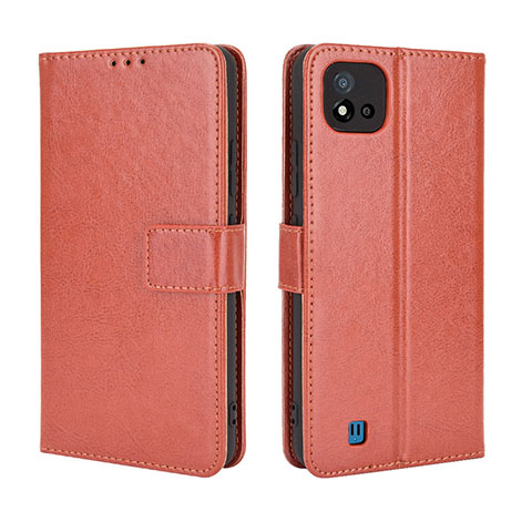 Coque Portefeuille Livre Cuir Etui Clapet BY5 pour Realme C11 (2021) Marron