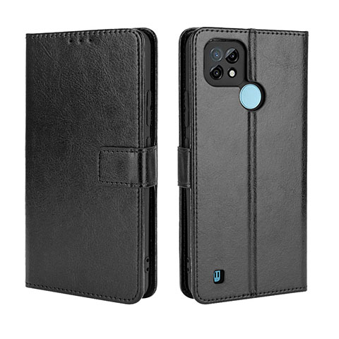 Coque Portefeuille Livre Cuir Etui Clapet BY5 pour Realme C21 Noir