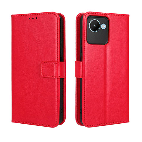 Coque Portefeuille Livre Cuir Etui Clapet BY5 pour Realme C30 Rouge