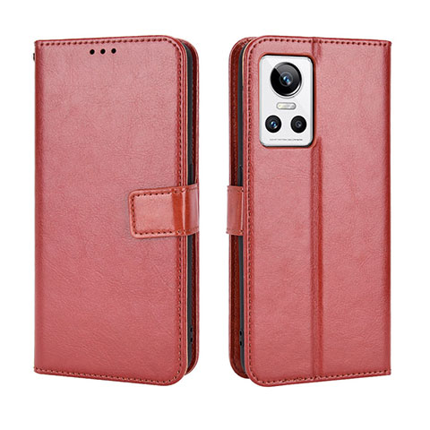 Coque Portefeuille Livre Cuir Etui Clapet BY5 pour Realme GT Neo3 5G Marron