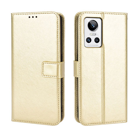 Coque Portefeuille Livre Cuir Etui Clapet BY5 pour Realme GT Neo3 5G Or