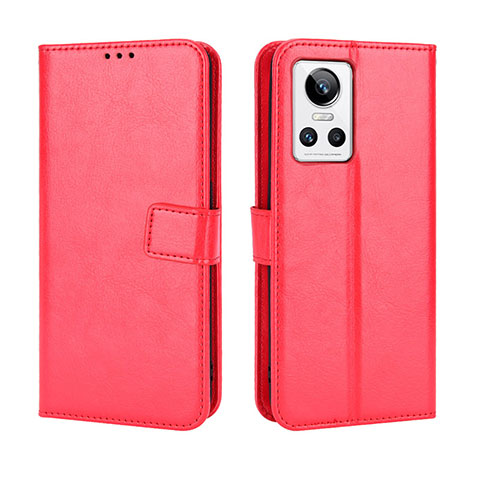 Coque Portefeuille Livre Cuir Etui Clapet BY5 pour Realme GT Neo3 5G Rouge