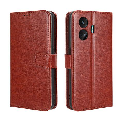 Coque Portefeuille Livre Cuir Etui Clapet BY5 pour Realme GT Neo5 SE 5G Marron