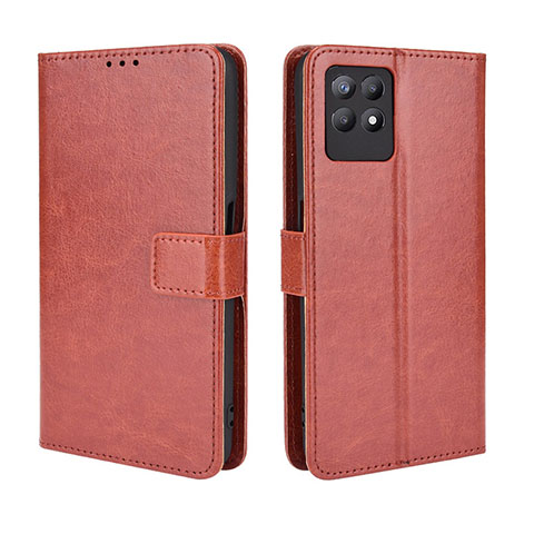 Coque Portefeuille Livre Cuir Etui Clapet BY5 pour Realme Narzo 50 4G Marron