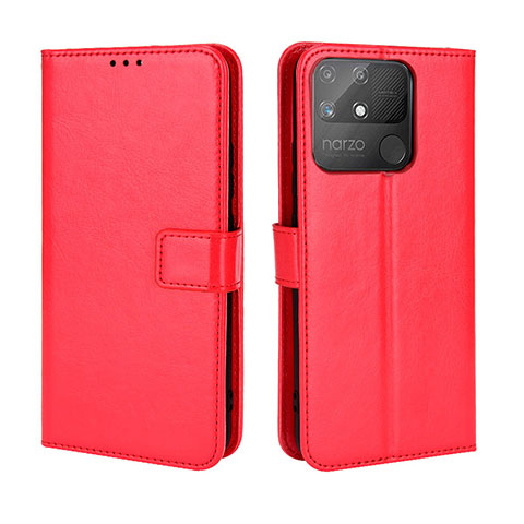 Coque Portefeuille Livre Cuir Etui Clapet BY5 pour Realme Narzo 50A Rouge