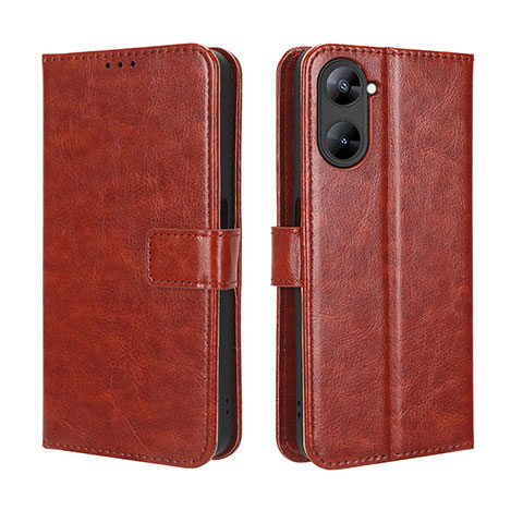 Coque Portefeuille Livre Cuir Etui Clapet BY5 pour Realme Q5x 5G Marron