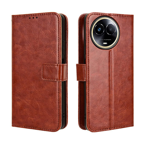 Coque Portefeuille Livre Cuir Etui Clapet BY5 pour Realme V50s 5G Marron