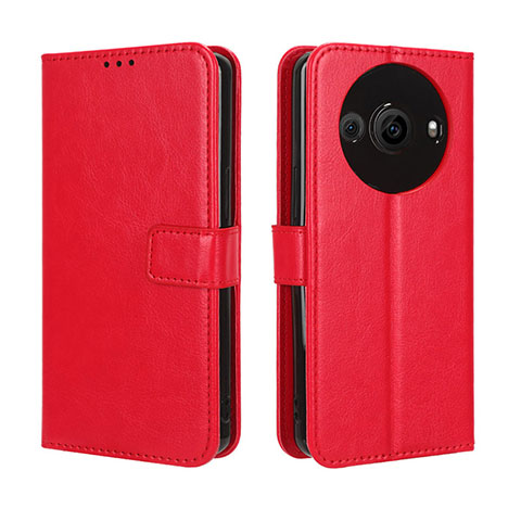 Coque Portefeuille Livre Cuir Etui Clapet BY5 pour Sharp Aquos R8s Pro Rouge