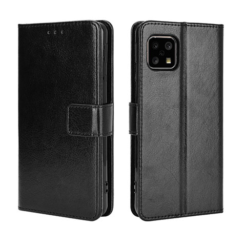 Coque Portefeuille Livre Cuir Etui Clapet BY5 pour Sharp Aquos Sense4 Noir