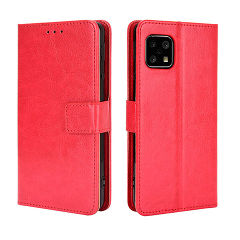 Coque Portefeuille Livre Cuir Etui Clapet BY5 pour Sharp Aquos Sense5G Rouge