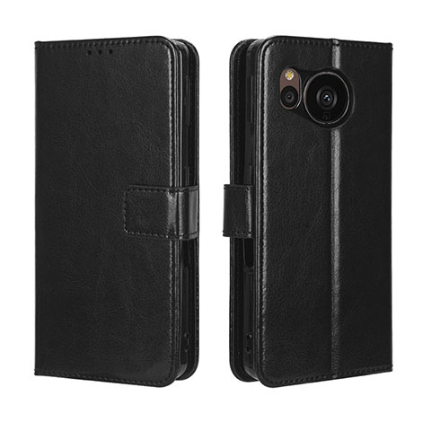 Coque Portefeuille Livre Cuir Etui Clapet BY5 pour Sharp Aquos Sense7 Noir