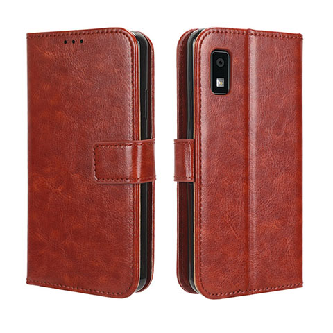 Coque Portefeuille Livre Cuir Etui Clapet BY5 pour Sharp Aquos wish3 Marron