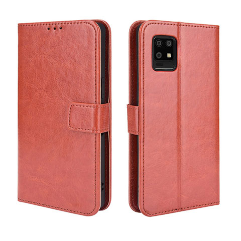 Coque Portefeuille Livre Cuir Etui Clapet BY5 pour Sharp Aquos Zero6 Marron