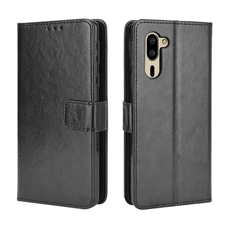 Coque Portefeuille Livre Cuir Etui Clapet BY5 pour Sharp Simple Sumaho 5 Noir