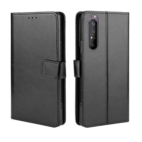 Coque Portefeuille Livre Cuir Etui Clapet BY5 pour Sony Xperia 1 II Noir