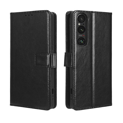 Coque Portefeuille Livre Cuir Etui Clapet BY5 pour Sony Xperia 1 V Noir