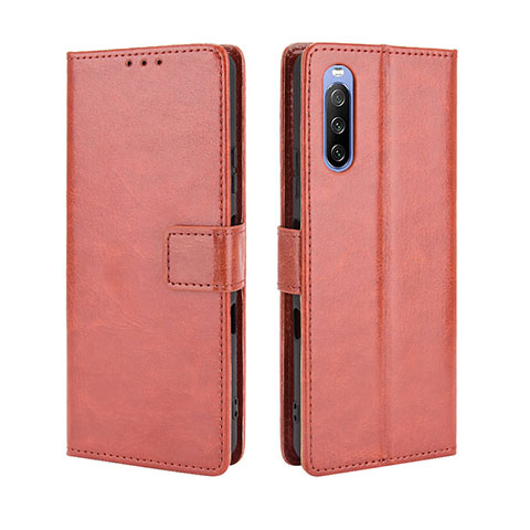 Coque Portefeuille Livre Cuir Etui Clapet BY5 pour Sony Xperia 10 III Lite Marron