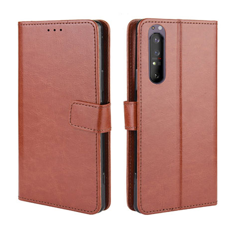 Coque Portefeuille Livre Cuir Etui Clapet BY5 pour Sony Xperia 5 II Marron