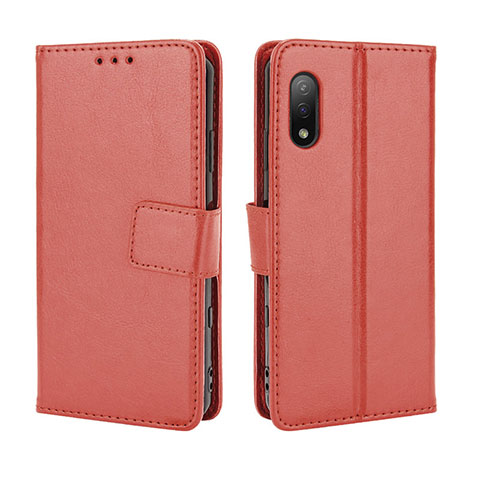 Coque Portefeuille Livre Cuir Etui Clapet BY5 pour Sony Xperia Ace II Marron