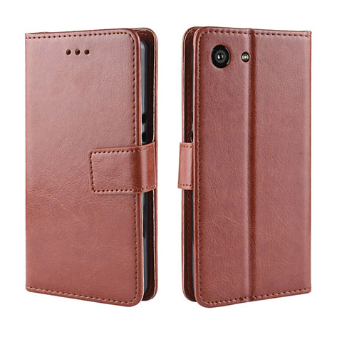 Coque Portefeuille Livre Cuir Etui Clapet BY5 pour Sony Xperia Ace Marron