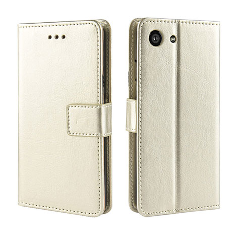 Coque Portefeuille Livre Cuir Etui Clapet BY5 pour Sony Xperia Ace Or