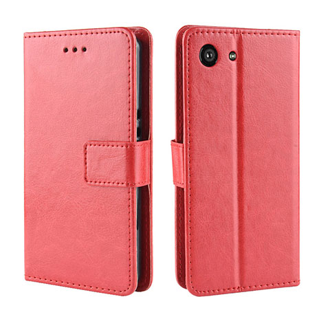 Coque Portefeuille Livre Cuir Etui Clapet BY5 pour Sony Xperia Ace Rouge