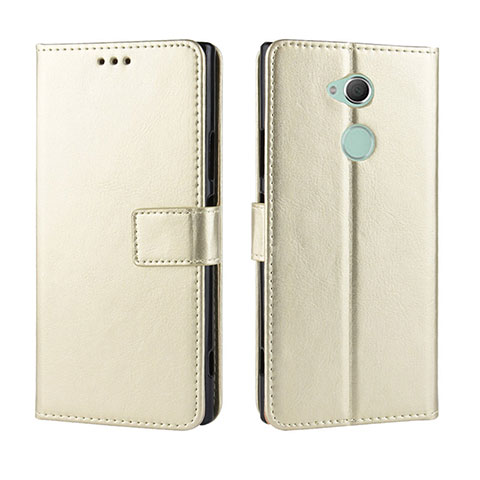 Coque Portefeuille Livre Cuir Etui Clapet BY5 pour Sony Xperia XA2 Or