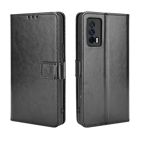 Coque Portefeuille Livre Cuir Etui Clapet BY5 pour Vivo iQOO 7 India 5G Noir