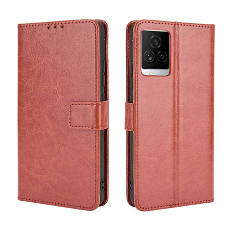 Coque Portefeuille Livre Cuir Etui Clapet BY5 pour Vivo iQOO 7 Legend 5G Marron