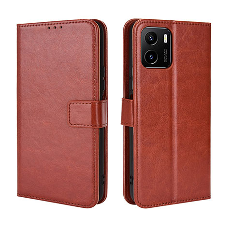 Coque Portefeuille Livre Cuir Etui Clapet BY5 pour Vivo iQOO U5x Marron