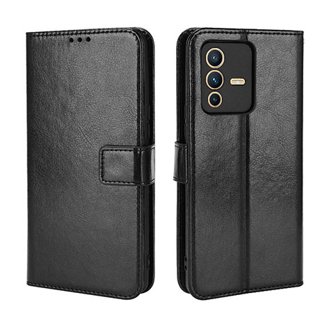 Coque Portefeuille Livre Cuir Etui Clapet BY5 pour Vivo V23 Pro 5G Noir