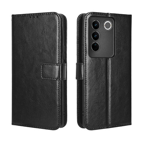 Coque Portefeuille Livre Cuir Etui Clapet BY5 pour Vivo V27 5G Noir