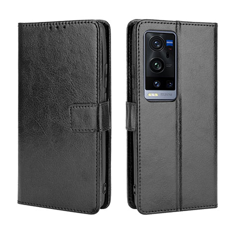 Coque Portefeuille Livre Cuir Etui Clapet BY5 pour Vivo X60 Pro+ Plus 5G Noir