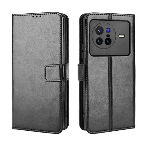 Coque Portefeuille Livre Cuir Etui Clapet BY5 pour Vivo X80 5G Noir