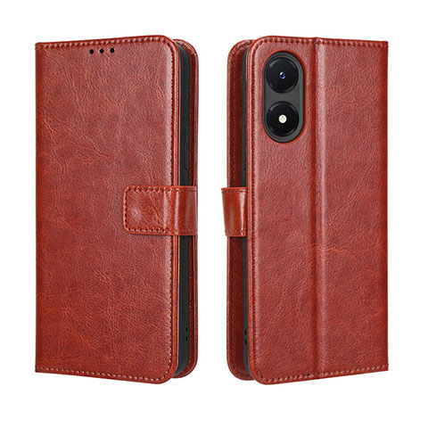 Coque Portefeuille Livre Cuir Etui Clapet BY5 pour Vivo Y02S Marron