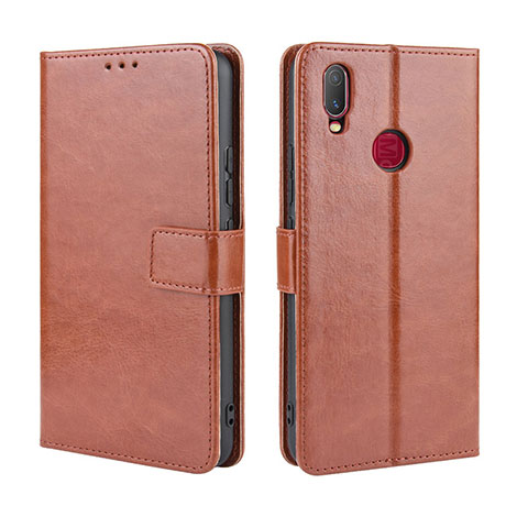 Coque Portefeuille Livre Cuir Etui Clapet BY5 pour Vivo Y11 Marron