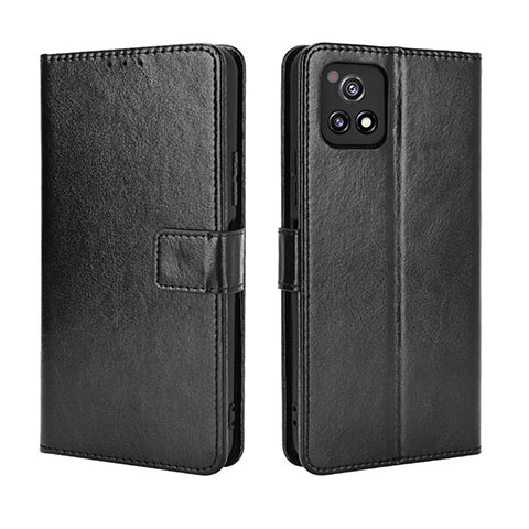 Coque Portefeuille Livre Cuir Etui Clapet BY5 pour Vivo Y52s 5G Noir