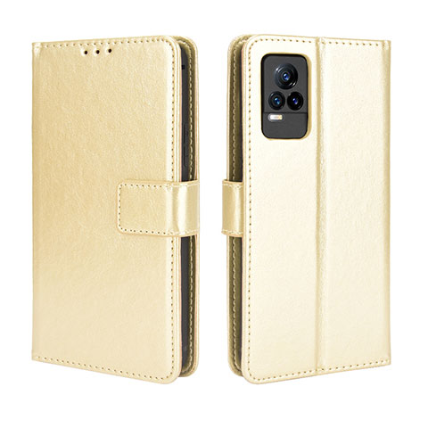 Coque Portefeuille Livre Cuir Etui Clapet BY5 pour Vivo Y73 (2021) Or