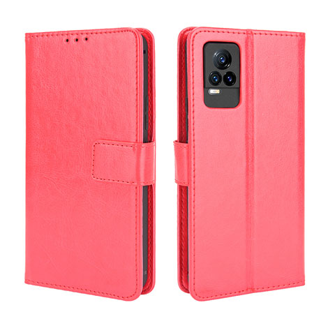 Coque Portefeuille Livre Cuir Etui Clapet BY5 pour Vivo Y73 (2021) Rouge