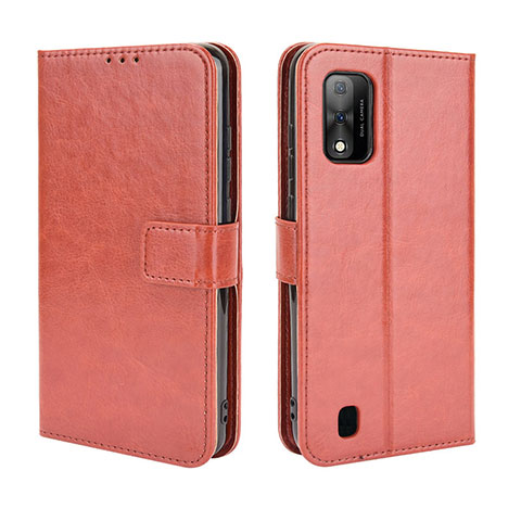 Coque Portefeuille Livre Cuir Etui Clapet BY5 pour Wiko Ride 3 Marron