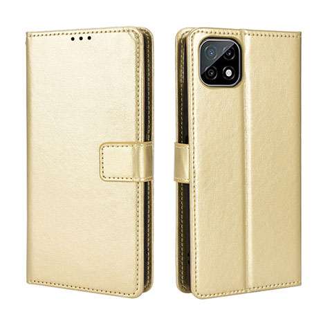 Coque Portefeuille Livre Cuir Etui Clapet BY5 pour Wiko T3 Or