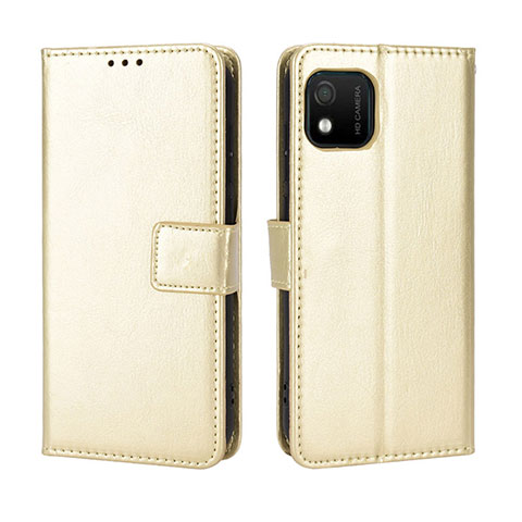 Coque Portefeuille Livre Cuir Etui Clapet BY5 pour Wiko Y52 Or