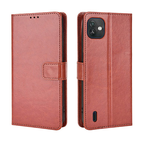 Coque Portefeuille Livre Cuir Etui Clapet BY5 pour Wiko Y82 Marron